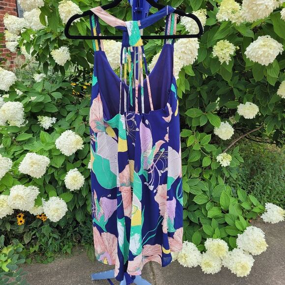 entro Navy Floral Strappy Dress size Large - Picture 3 of 14